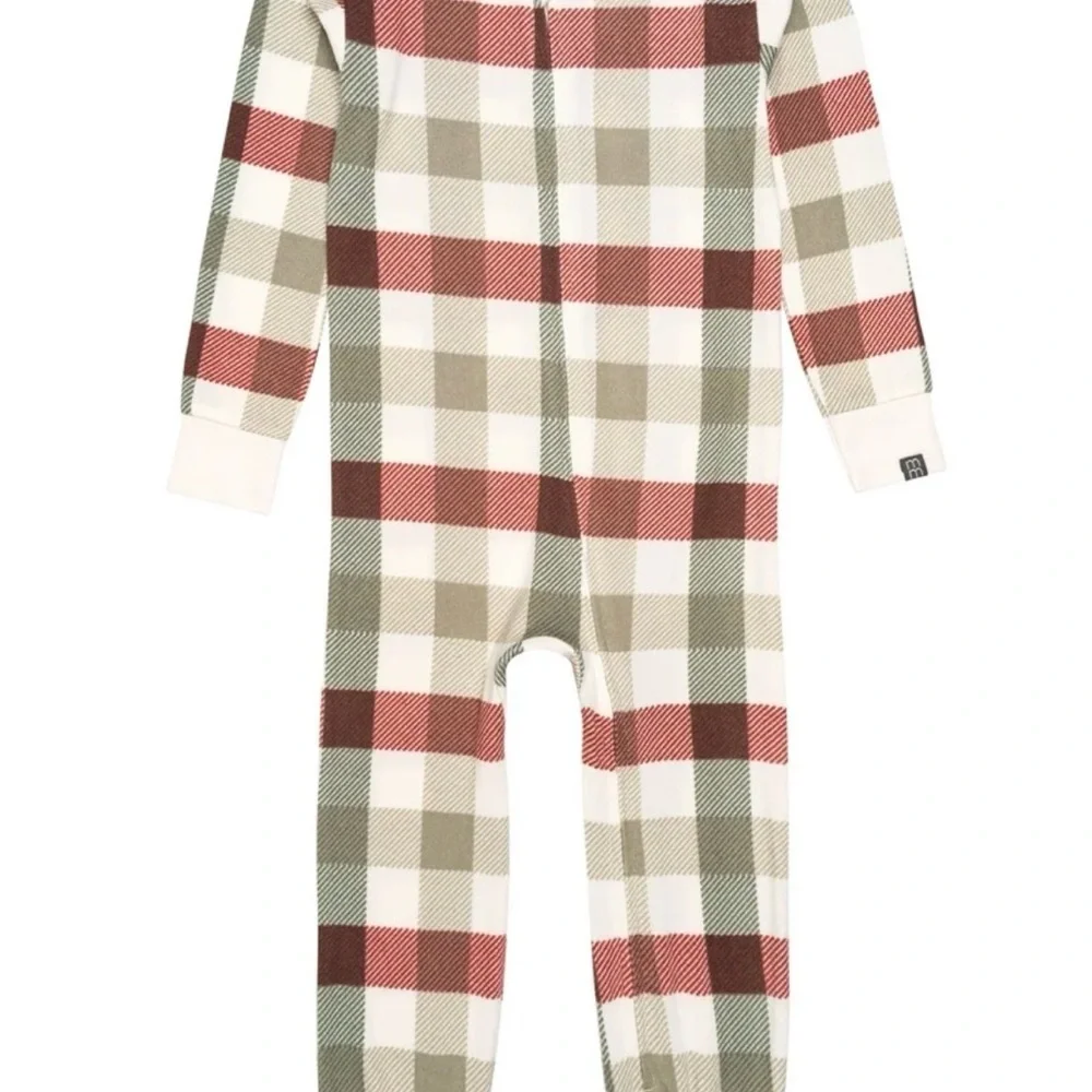 Modern Moments Super Soft Plaid Toddler One Piece Zip Up Pajama in Size 2T